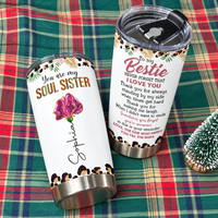 Personalized Soul Sister Bestie Birth Flower Tumbler Custom Name Gift - product view 6