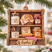 Personalized Sourdough Baker Wood Ornament Custom Name Christmas Gift - main design