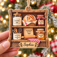 Personalized Sourdough Baker Wood Ornament Custom Name Christmas Gift - product view 3
