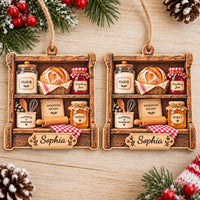 Personalized Sourdough Baker Wood Ornament Custom Name Christmas Gift - product view 4