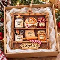Personalized Sourdough Baker Wood Ornament Custom Name Christmas Gift - product view 5