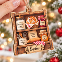 Personalized Sourdough Baker Wood Ornament Custom Name Christmas Gift - product view 6