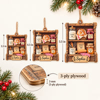Personalized Sourdough Baker Wood Ornament Custom Name Christmas Gift - dimensions and material guide