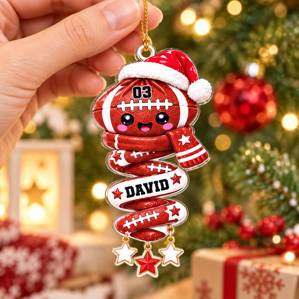 Personalized Sports Christmas Ornament Custom Name Athlete Gift - product view 2
