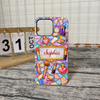 Close-up of Stained Glass Makeup Phone Case Personalized Custom Name Beauty Gift for Women for streetwear fans in Austin, Texas
