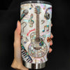 Stained Glass Musical Instrument Tumbler, Personalized Guitar and Piano Music Lover Stainless Steel  on a hanger, ready to ship from Austin, Texas