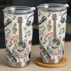 Close-up of Stained Glass Musical Instrument Tumbler, Personalized Guitar and Piano Music Lover Stainless Steel  for streetwear fans in Austin, Texas