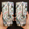 Close-up of Stained Glass Musical Instrument Tumbler, Personalized Guitar and Piano Music Lover Stainless Steel  for streetwear fans in Austin, Texas