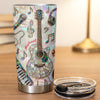 Stained Glass Musical Instrument Tumbler, Personalized Guitar and Piano Music Lover Stainless Steel  available at our Austin, Texas warehouse