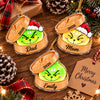 Close-up of The Grinch Ornament Personalized Dim Sum Christmas Decor Custom Name Gift for streetwear fans in Austin, Texas