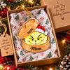 Customer in Austin, Texas wearing The Grinch Ornament Personalized Dim Sum Christmas Decor Custom Name Gift