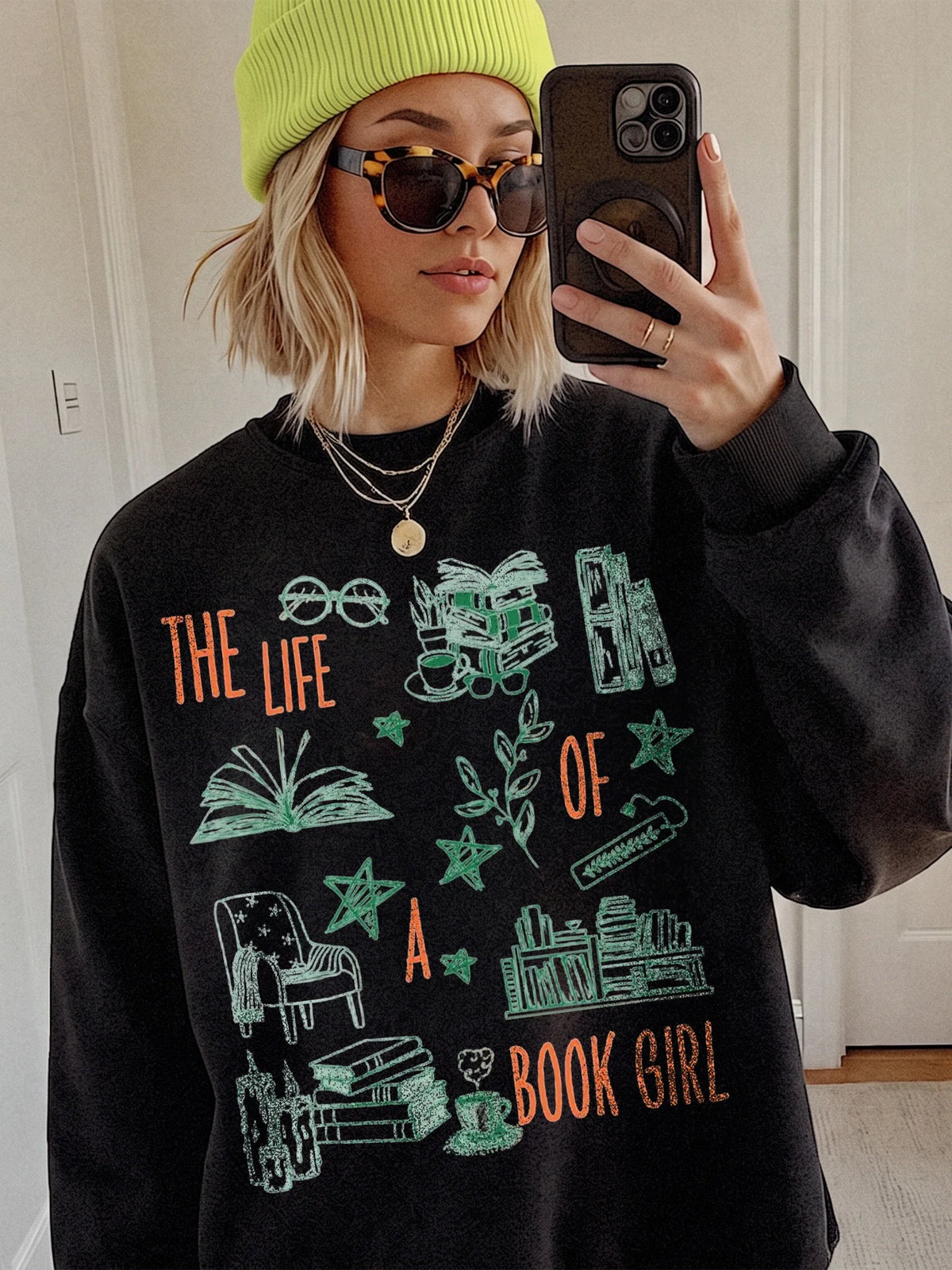 The Life of a Book Girl Tee Oversized Bookish Reader Graphic Shirt Book Lover Gift for Women
