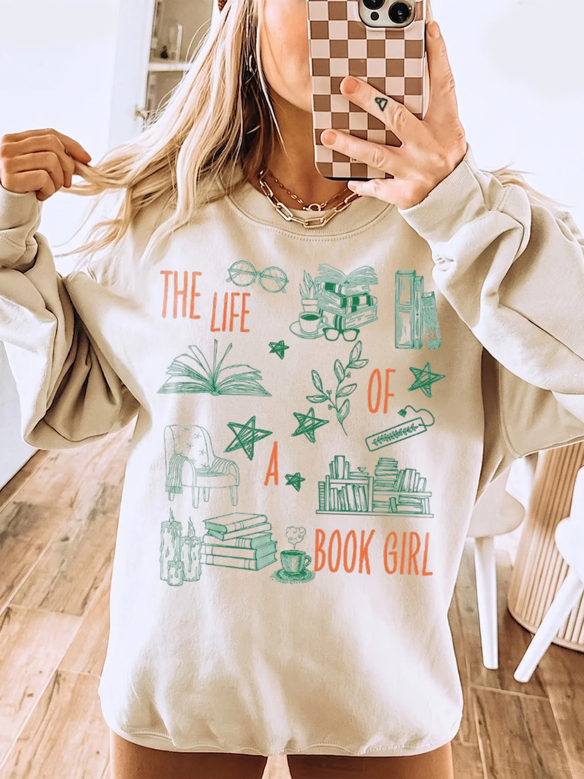 The Life of a Book Girl Tee Oversized Bookish Reader Graphic Shirt Book Lover Gift for Women