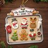 Customer in Austin, Texas wearing The Smith Family Ornament, Personalized Gingerbread Cookies Baking Tray Christmas Tree Decor, Custom