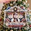 Customer in Austin, Texas wearing The William Family Ornament Personalized Patriotic Snowman Christmas Tree Decor Custom Name Holiday 