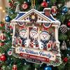 Customer in Austin, Texas wearing The William Family Ornament Personalized Patriotic Snowman Christmas Tree Decor Custom Name Holiday 