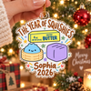 The Year of Squishies Ornament Kawaii Christmas Tree Decoration Personalized Holiday Gift on a hanger, ready to ship from Austin, Texas