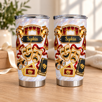 Personalized Theater Stage Tumbler Custom Name Drama Lover Gift - main design