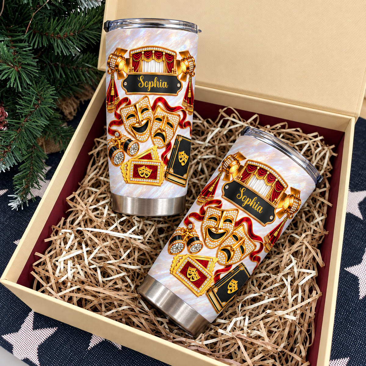 Personalized Theater Stage Tumbler Custom Name Drama Lover Gift - product view 7