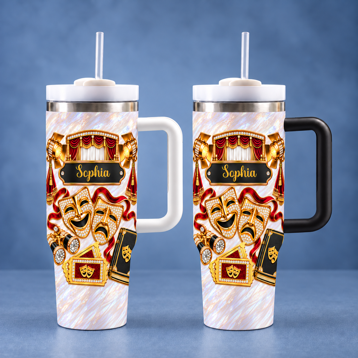 Personalized Theater Stage Tumbler Custom Name Drama Lover Gift - product view 10