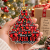 There's No Greater Gift Friendship Ornament Personalized Christmas Tree Decoration for Best Friends on a hanger, ready to ship from Austin, Texas
