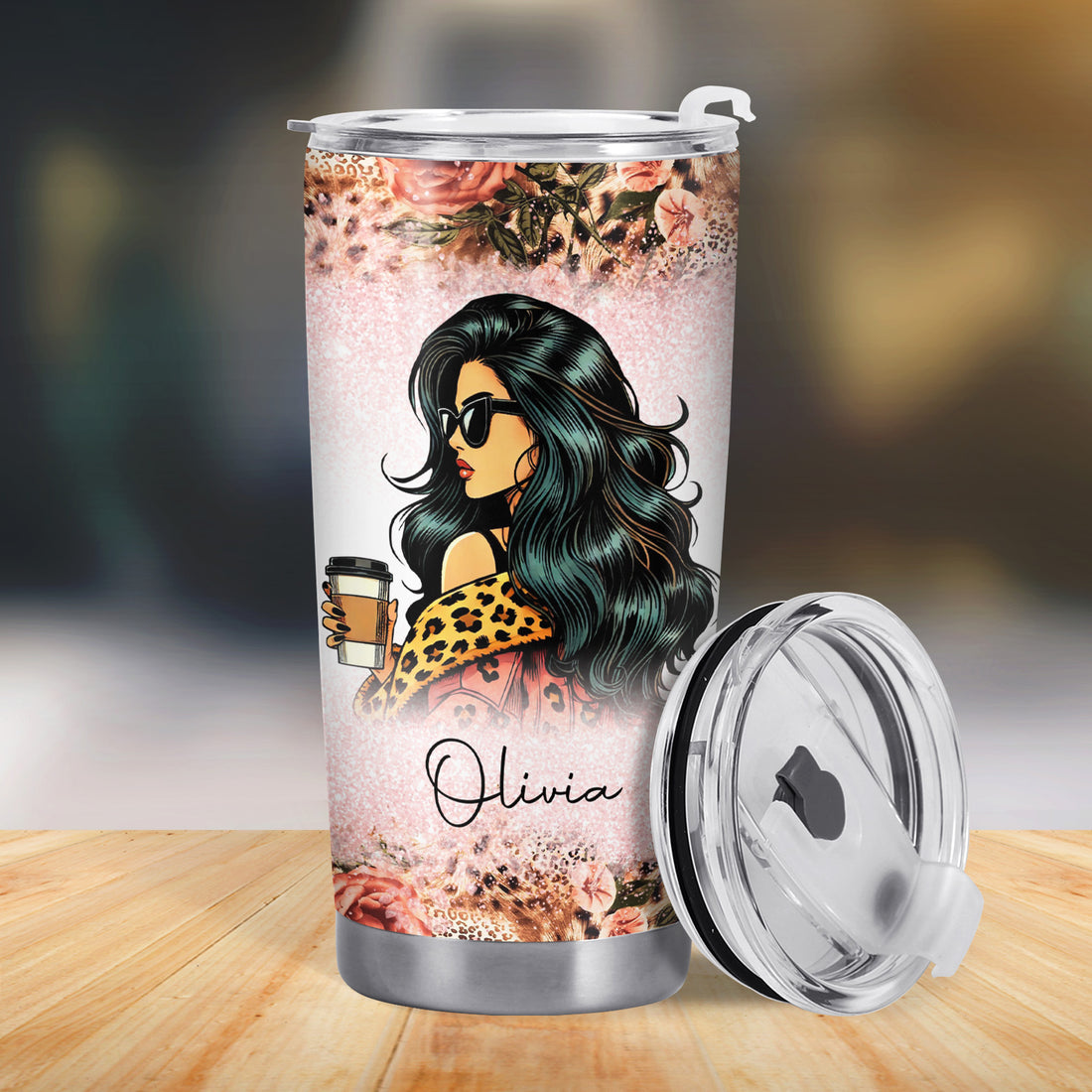 To My Badass Daughter Slogan Stainless Steel Tumbler, Personalized Mother to Daughter Gift on a hanger, ready to ship from Austin, Texas