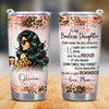 To My Badass Daughter Slogan Stainless Steel Tumbler, Personalized Mother to Daughter Gift available at our Austin, Texas warehouse