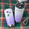 Customer in Austin, Texas wearing To My Grandma Strength Wisdom Pansy Flower Personalized Tumbler Gift for Grandmother Birthday