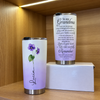 To My Grandma Strength Wisdom Pansy Flower Personalized Tumbler Gift for Grandmother Birthday available at our Austin, Texas warehouse