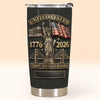 United States 250th Anniversary Tumbler 1776 2026 Semiquincentennial Patriotic Stainless Steel Drink on a hanger, ready to ship from Austin, Texas