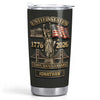 Close-up of United States 250th Anniversary Tumbler 1776 2026 Semiquincentennial Patriotic Stainless Steel Drink for streetwear fans in Austin, Texas