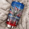 Close-up of USA 250th Anniversary 1776-2026 Tumbler, 250 Years of Freedom Patriotic Stainless Steel Cup Gift for streetwear fans in Austin, Texas