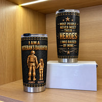 Personalized Veteran Daughter Son Tumbler Custom Two Names Gift - product view 3