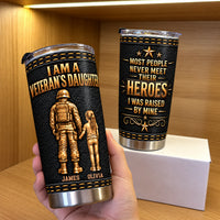 Personalized Veteran Daughter Son Tumbler Custom Two Names Gift - product view 4