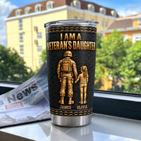 Personalized Veteran Daughter Son Tumbler Custom Two Names Gift - product view 5