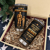 Personalized Veteran Daughter Son Tumbler Custom Two Names Gift - product view 7