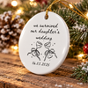 Close-up of We Survived Our Daughter's Wedding Ornament Personalized White Ceramic Christmas Keepsake Gift for P for streetwear fans in Austin, Texas