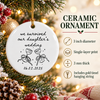 Close-up of We Survived Our Daughter's Wedding Ornament Personalized White Ceramic Christmas Keepsake Gift for P for streetwear fans in Austin, Texas