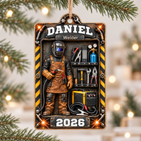 Personalized Welder Wood Ornament Custom Name Year Christmas Gift - main design