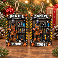 Personalized Welder Wood Ornament Custom Name Year Christmas Gift - product view 3