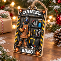 Personalized Welder Wood Ornament Custom Name Year Christmas Gift - product view 5