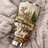 Customer in Austin, Texas wearing Whitetail Deer Hunting Camo Tumbler, Personalized Custom Name 20oz Stainless Steel Hunting Gift for 