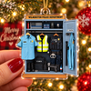 Wilmington Police Department True Blue Ornament Christmas Gift for Law Enforcement Officers on a hanger, ready to ship from Austin, Texas