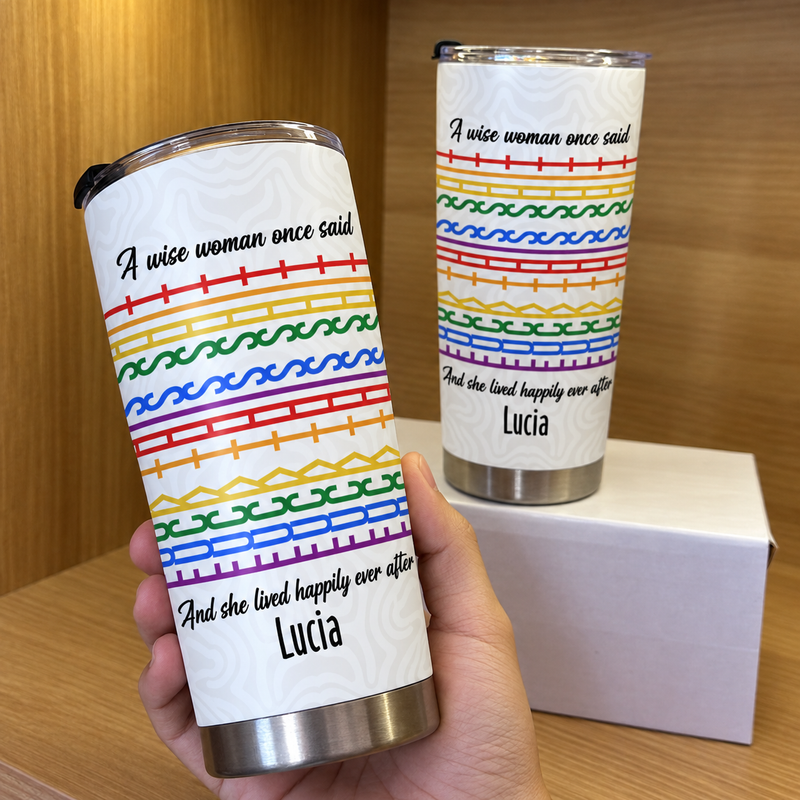 Wise Woman Once Said And She Lived Happily Ever After Stainless Steel Tumbler Gift for Women available at our Austin, Texas warehouse
