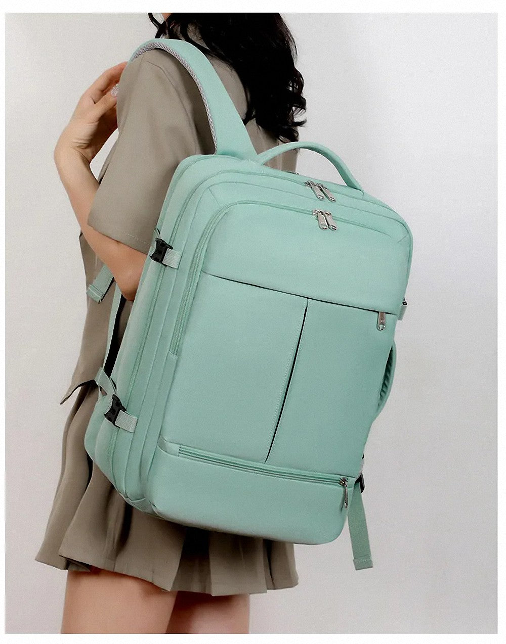 Large Capacity Backpack For Women Men Multiple Pockets And Zippers Versatile Minimalist Commuter Travel Backpack with USB Charging Port and Laptop Sleeve