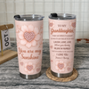 Close-up of You Are My Sunshine Granddaughter Gift Tumbler Inspirational Floral Cup For Grandma To Granddaughter for streetwear fans in Austin, Texas