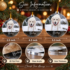 Customer in Austin, Texas wearing You Left Paw Prints On Our Hearts Forever In Our Hearts Pet Memorial Ornament Personalized Christmas