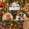 Customer in Austin, Texas wearing You Left Paw Prints On Our Hearts Forever In Our Hearts Pet Memorial Ornament Personalized Christmas