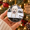 Close-up of You Left Paw Prints On Our Hearts Forever In Our Hearts Pet Memorial Ornament Personalized Christmas for streetwear fans in Austin, Texas