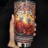 Customer in Austin, Texas wearing You & Me. We Got This Tumbler, Personalized Stained Glass Couple Tumbler with Custom Names, Annivers